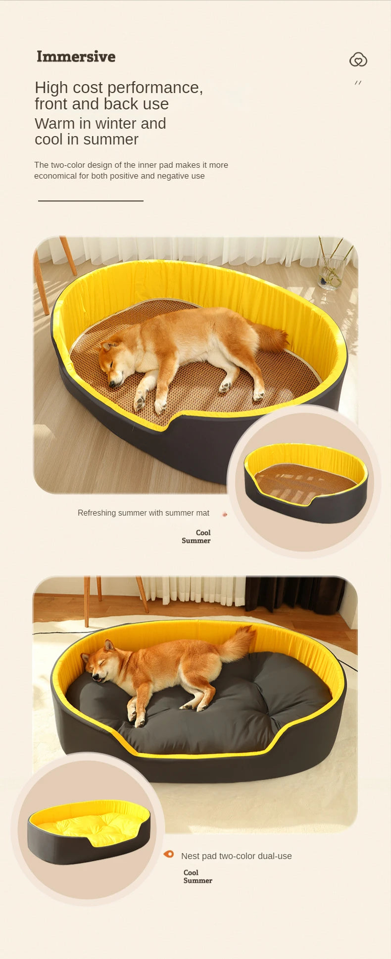 Bed for Dog, Cat and Pets Sofa Cushion Sleeping Bed